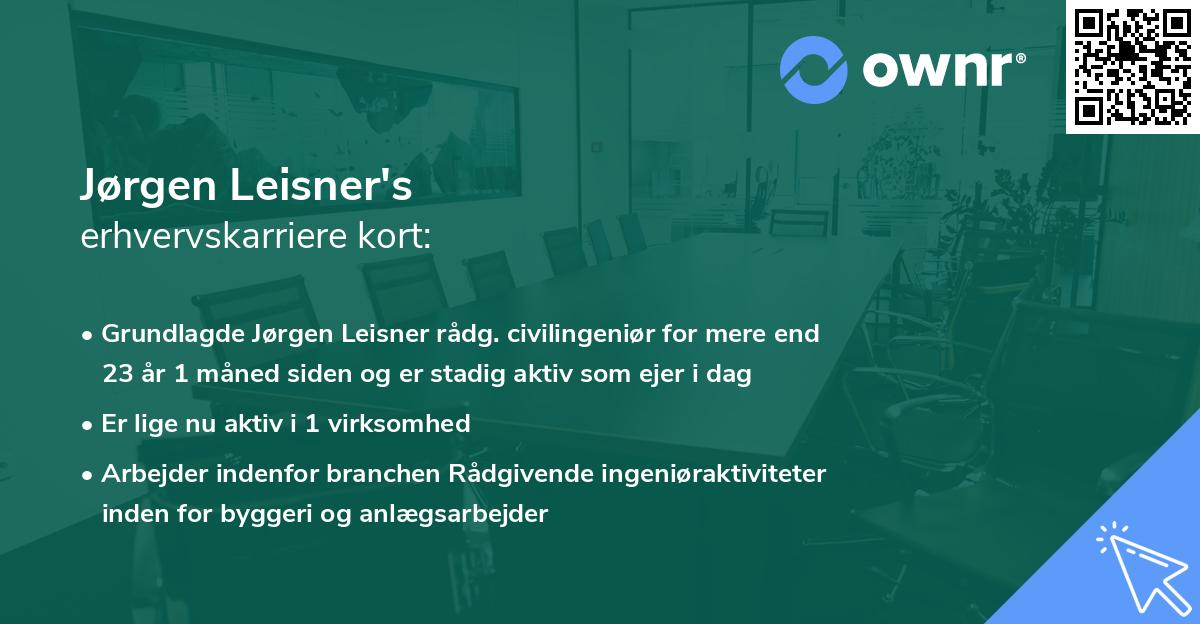 Jørgen Leisner's erhvervskarriere kort