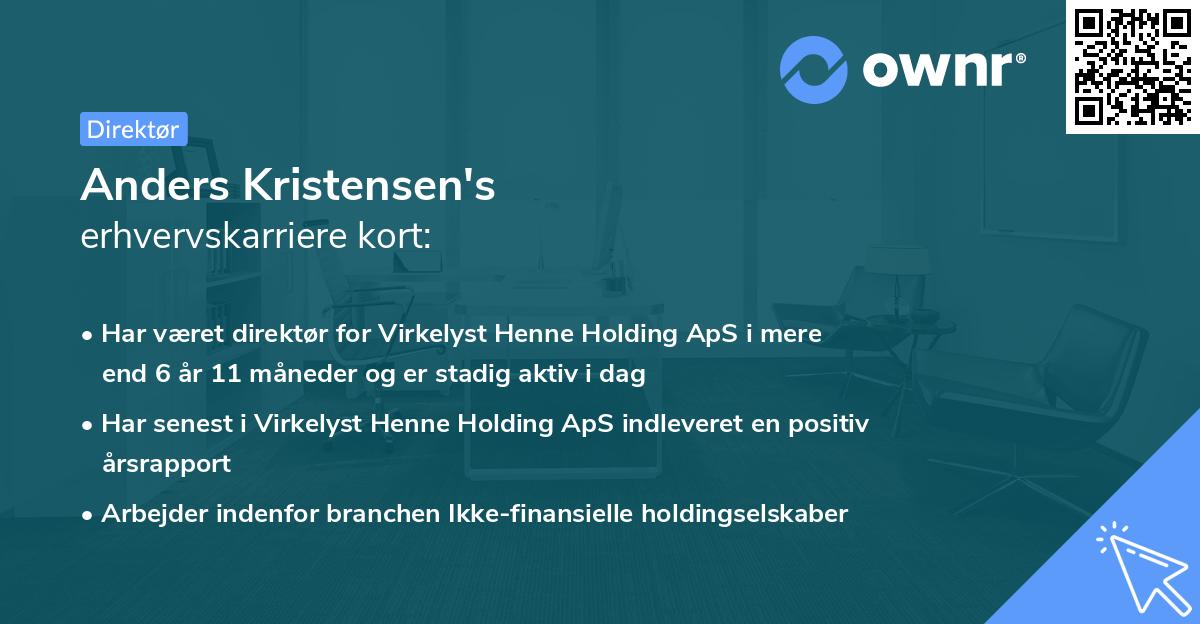 Anders Kristensen's erhvervskarriere kort