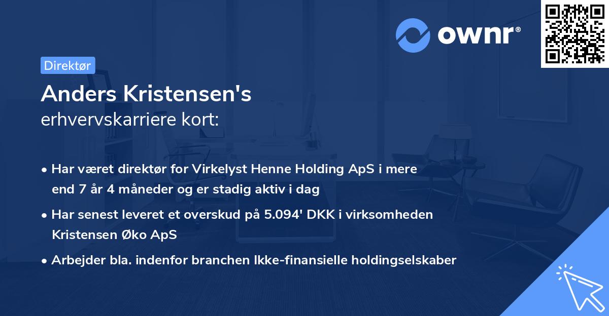 Anders Kristensen's erhvervskarriere kort