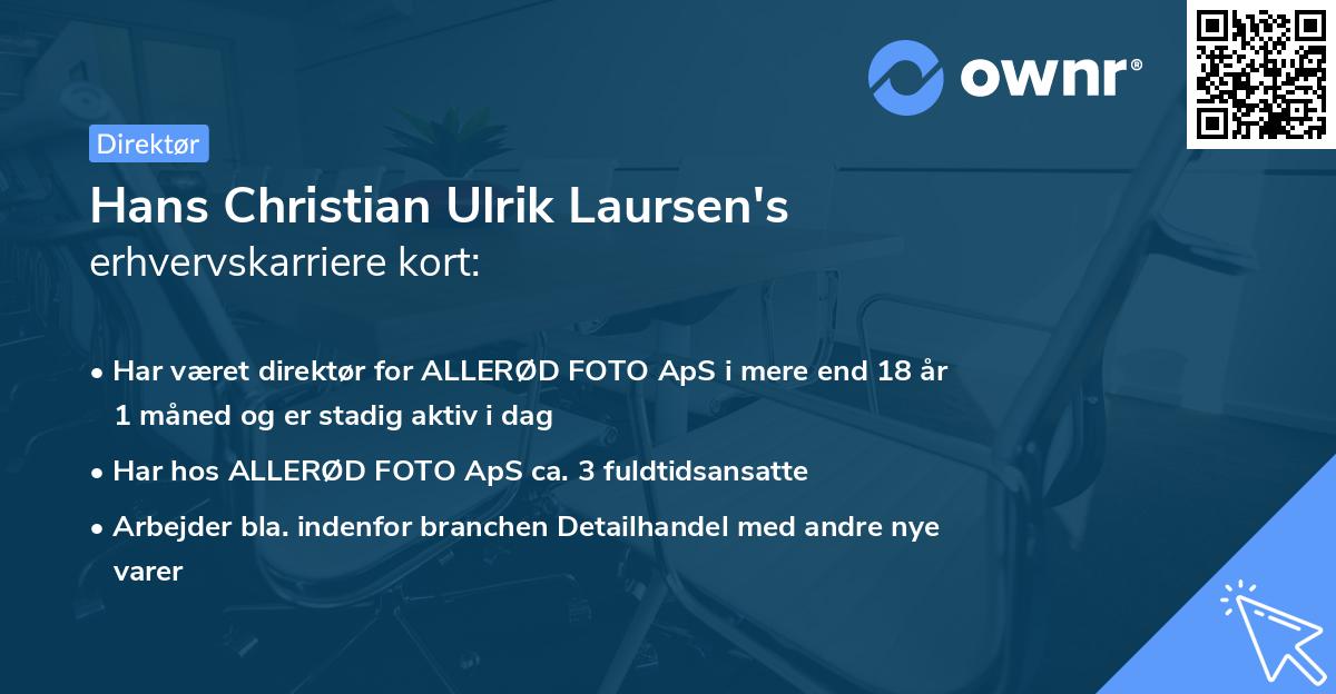 Hans Christian Ulrik Laursen's erhvervskarriere kort