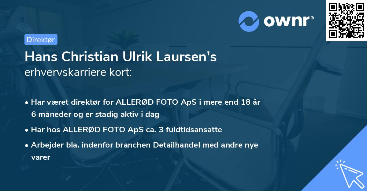 Hans Christian Ulrik Laursen's erhvervskarriere kort