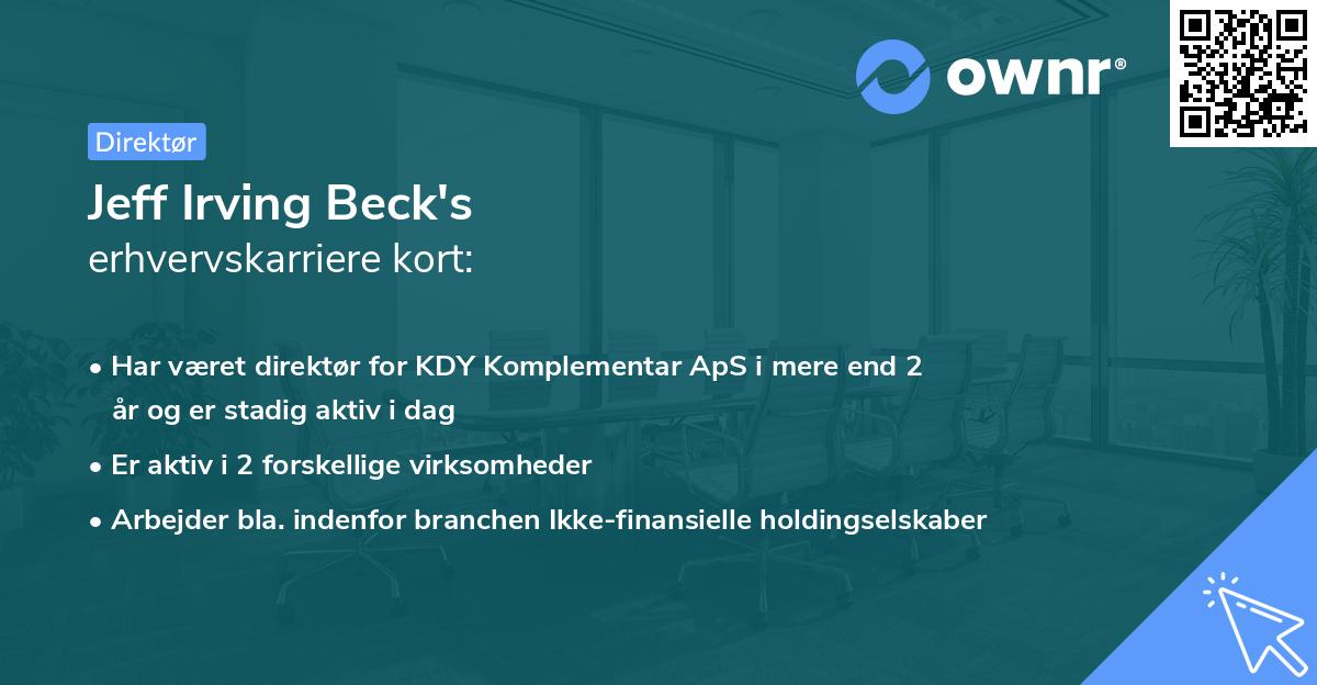 Jeff Irving Beck's erhvervskarriere kort