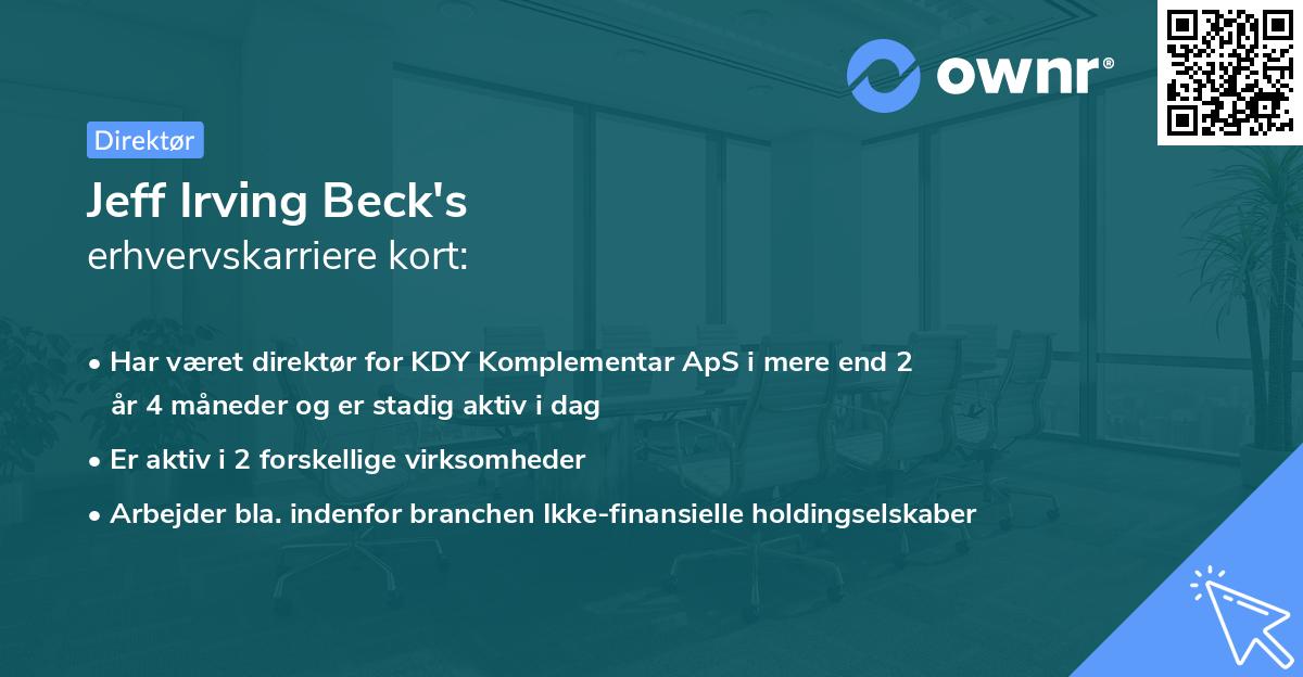 Jeff Irving Beck's erhvervskarriere kort