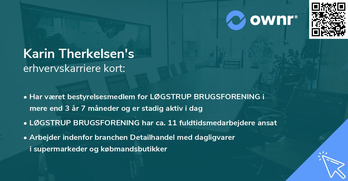 Karin Therkelsen's erhvervskarriere kort