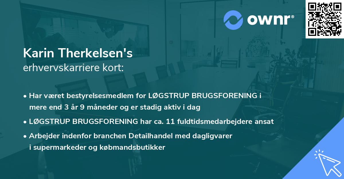 Karin Therkelsen's erhvervskarriere kort