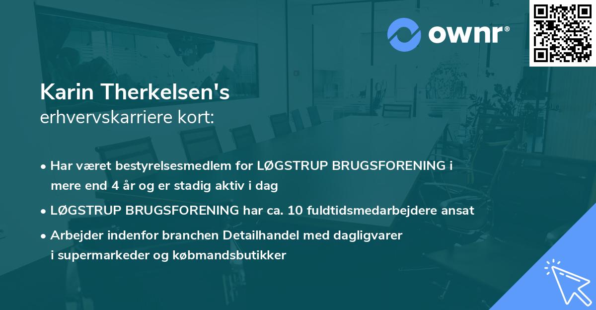 Karin Therkelsen's erhvervskarriere kort