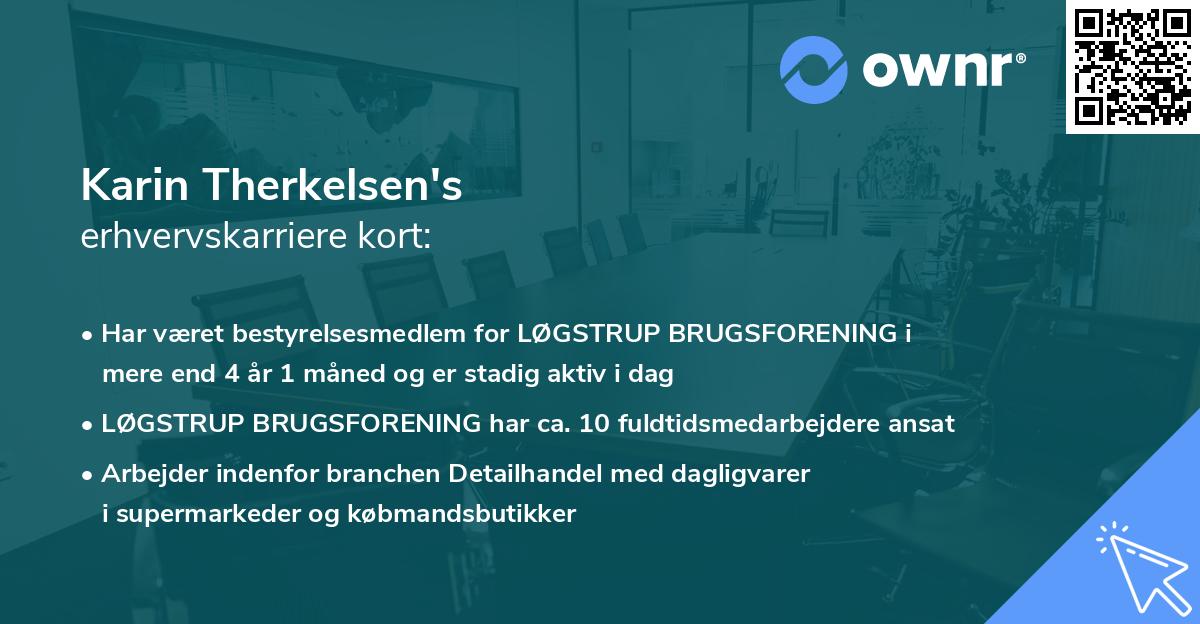 Karin Therkelsen's erhvervskarriere kort