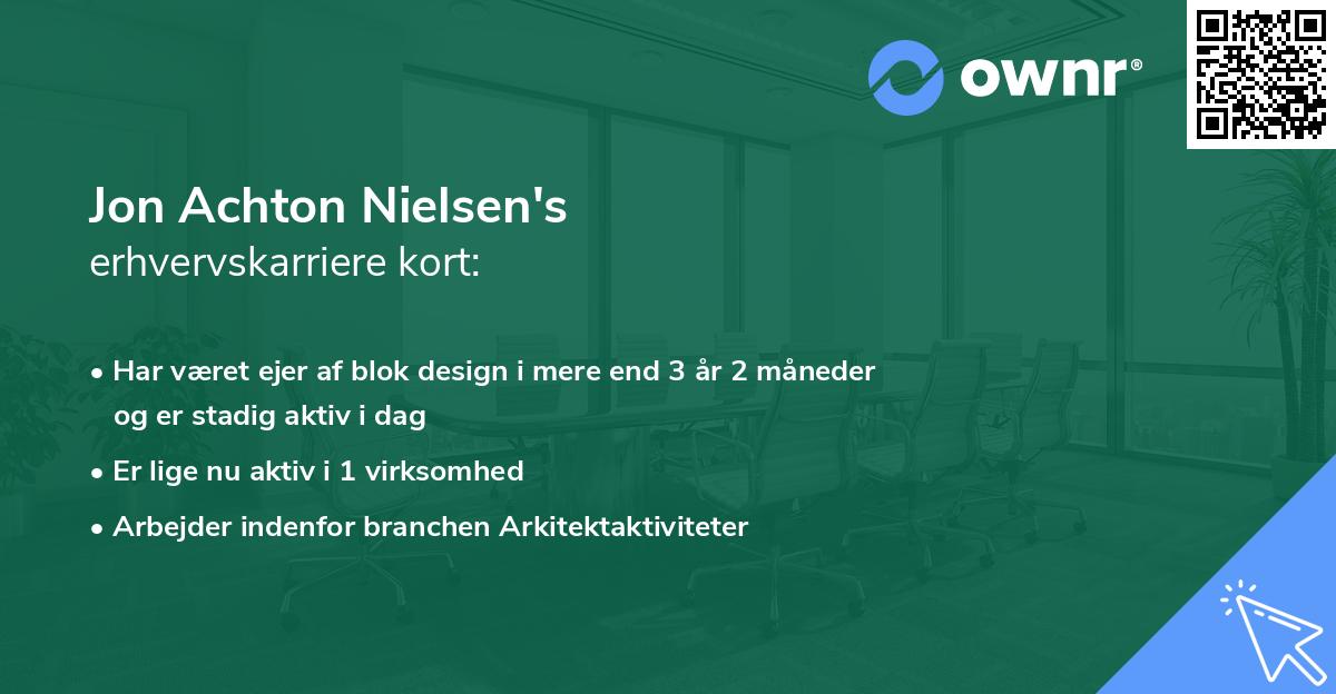 Jon Achton Nielsen's erhvervskarriere kort
