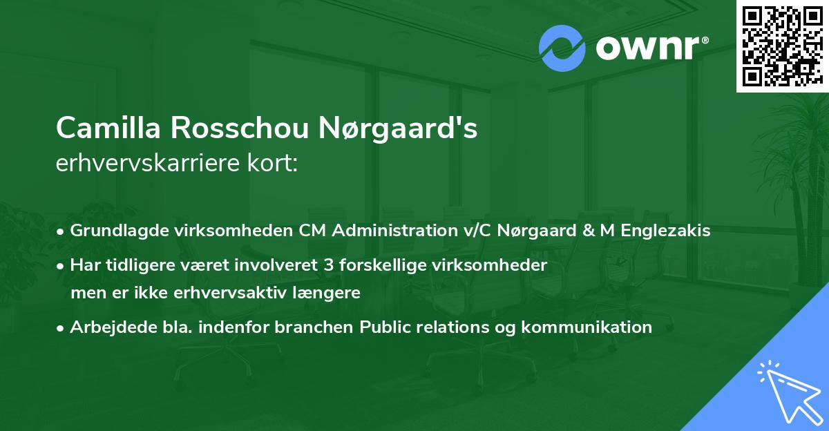 Camilla Rosschou Nørgaard's erhvervskarriere kort