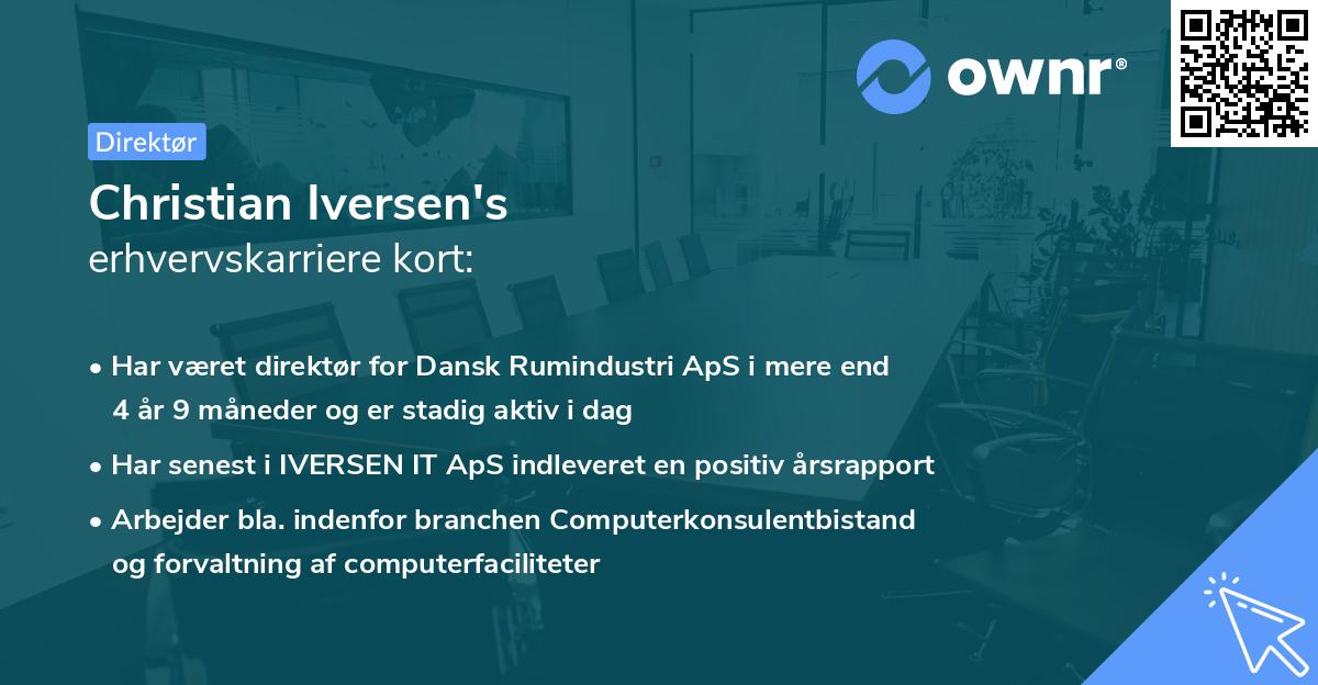 Christian Iversen's erhvervskarriere kort