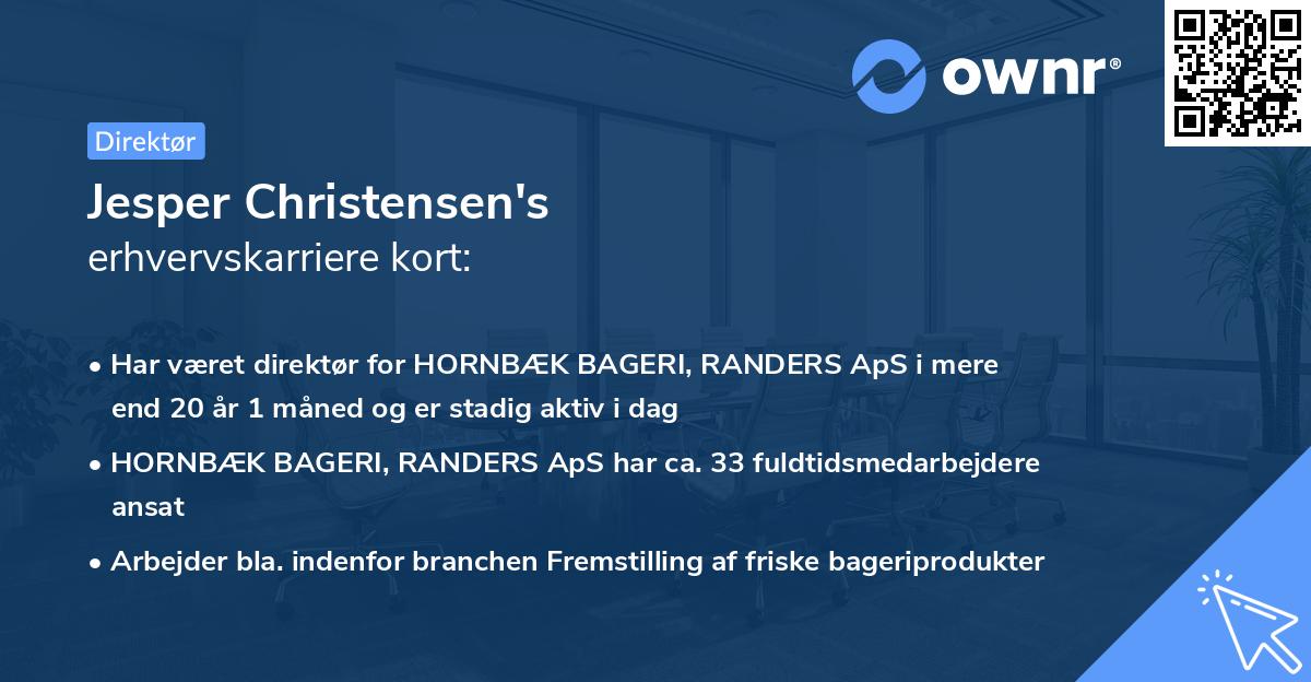 Jesper Christensen's erhvervskarriere kort