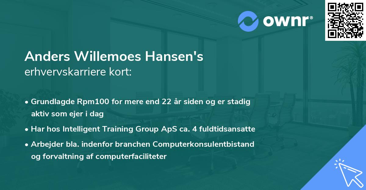 Anders Willemoes Hansen's erhvervskarriere kort