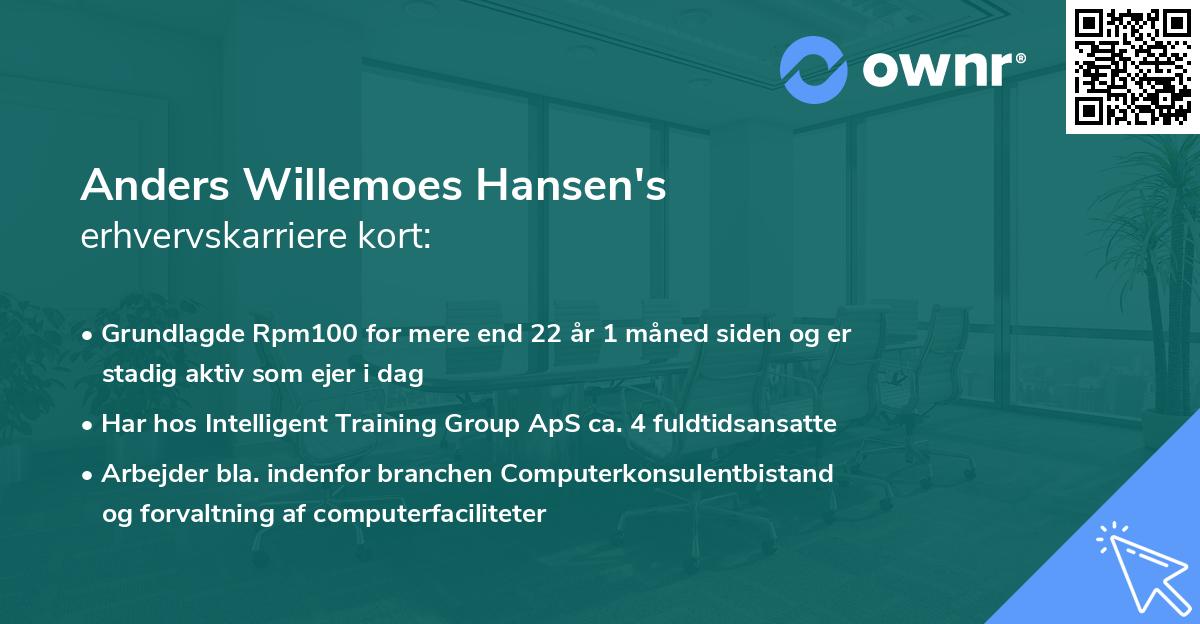 Anders Willemoes Hansen's erhvervskarriere kort