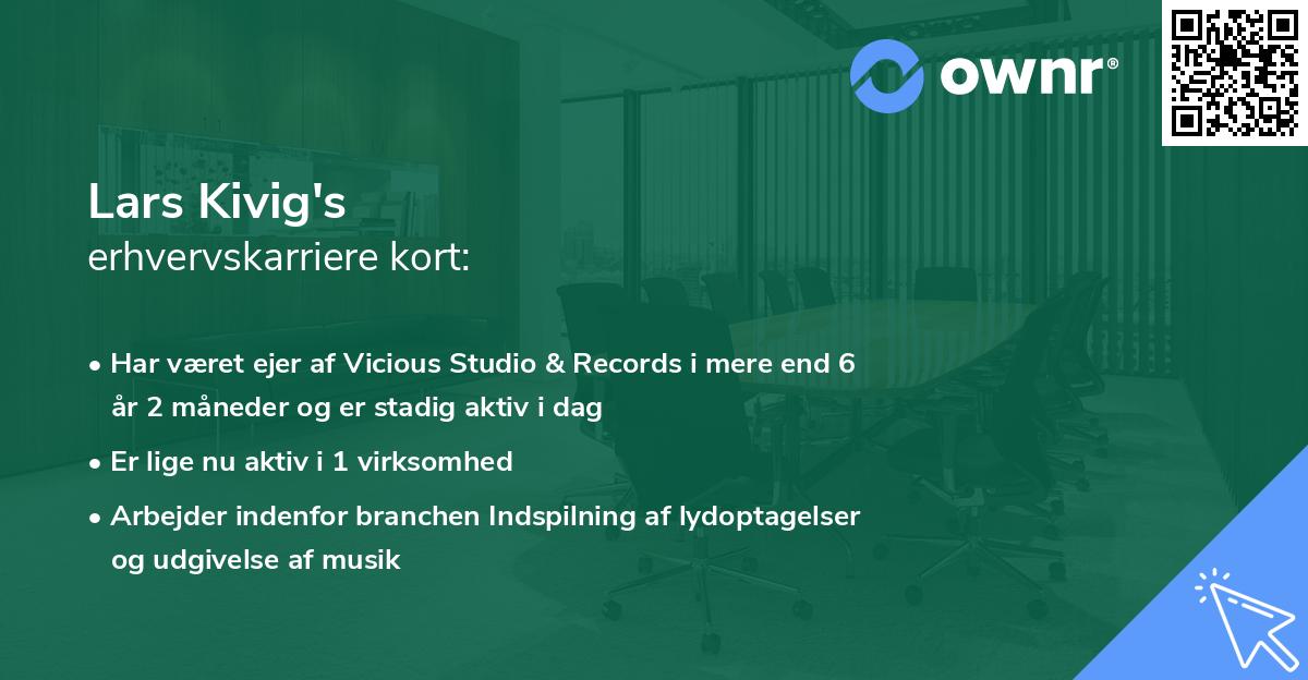 Lars Kivig's erhvervskarriere kort