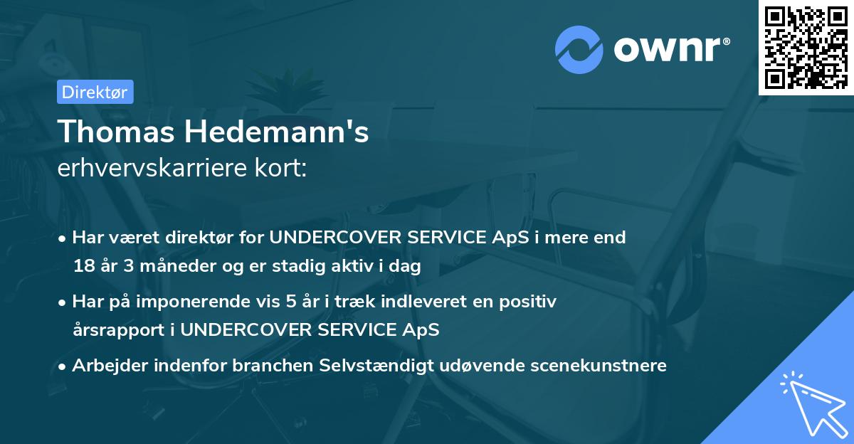 Thomas Hedemann's erhvervskarriere kort