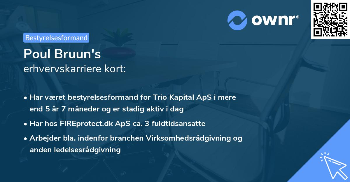 Poul Bruun's erhvervskarriere kort