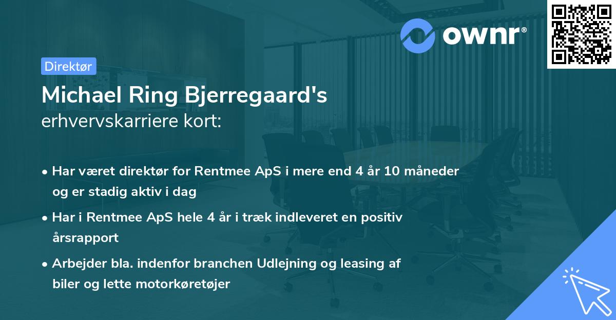 Michael Ring Bjerregaard's erhvervskarriere kort