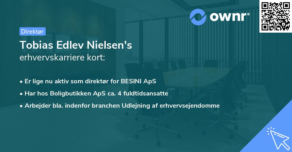 Tobias Edlev Nielsen's erhvervskarriere kort