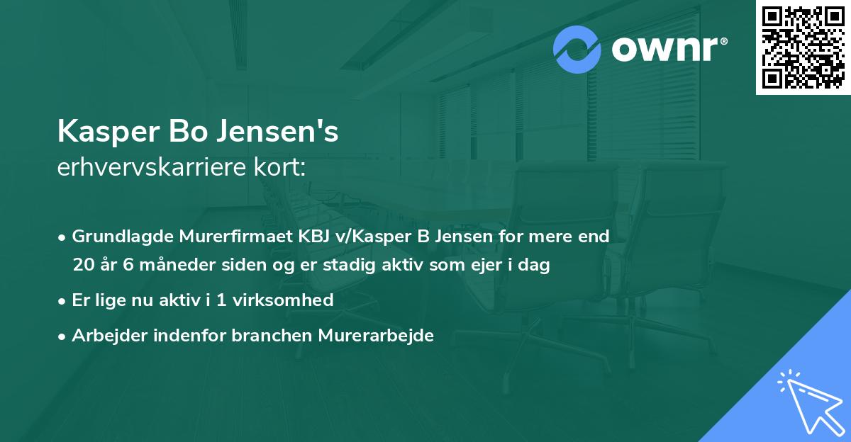Kasper Bo Jensen's erhvervskarriere kort
