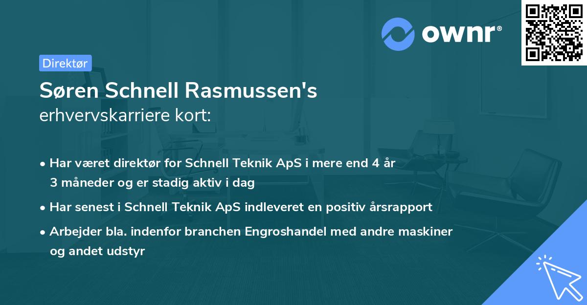 Søren Schnell Rasmussen's erhvervskarriere kort