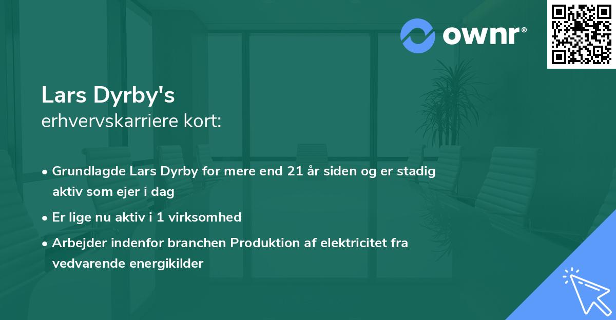 Lars Dyrby's erhvervskarriere kort