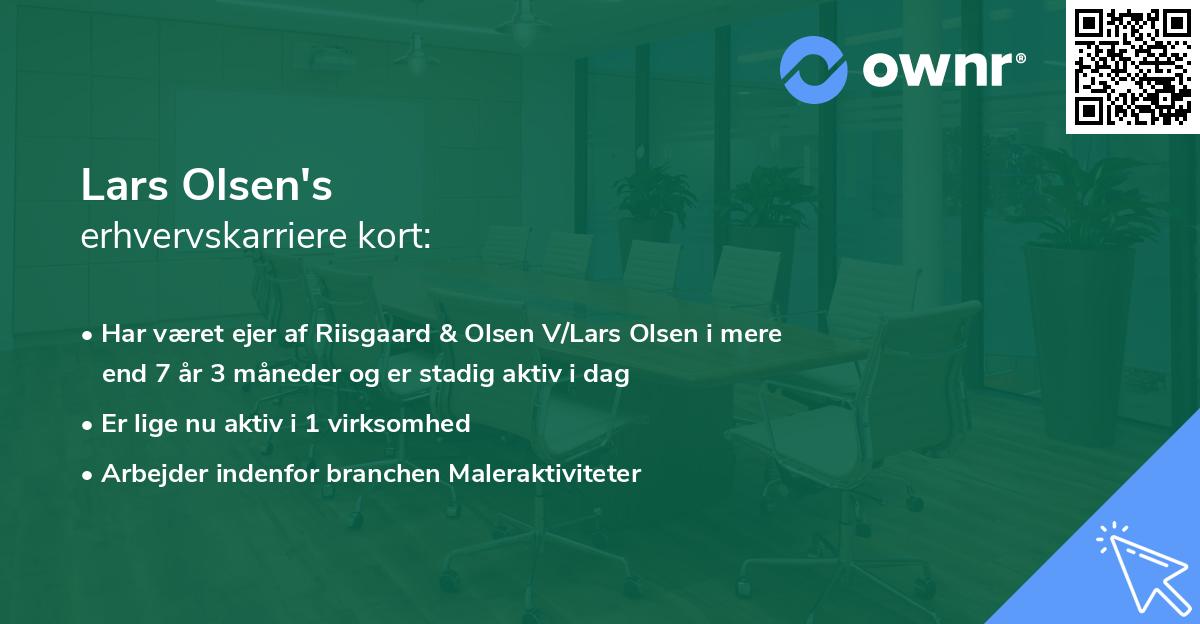 Lars Olsen's erhvervskarriere kort