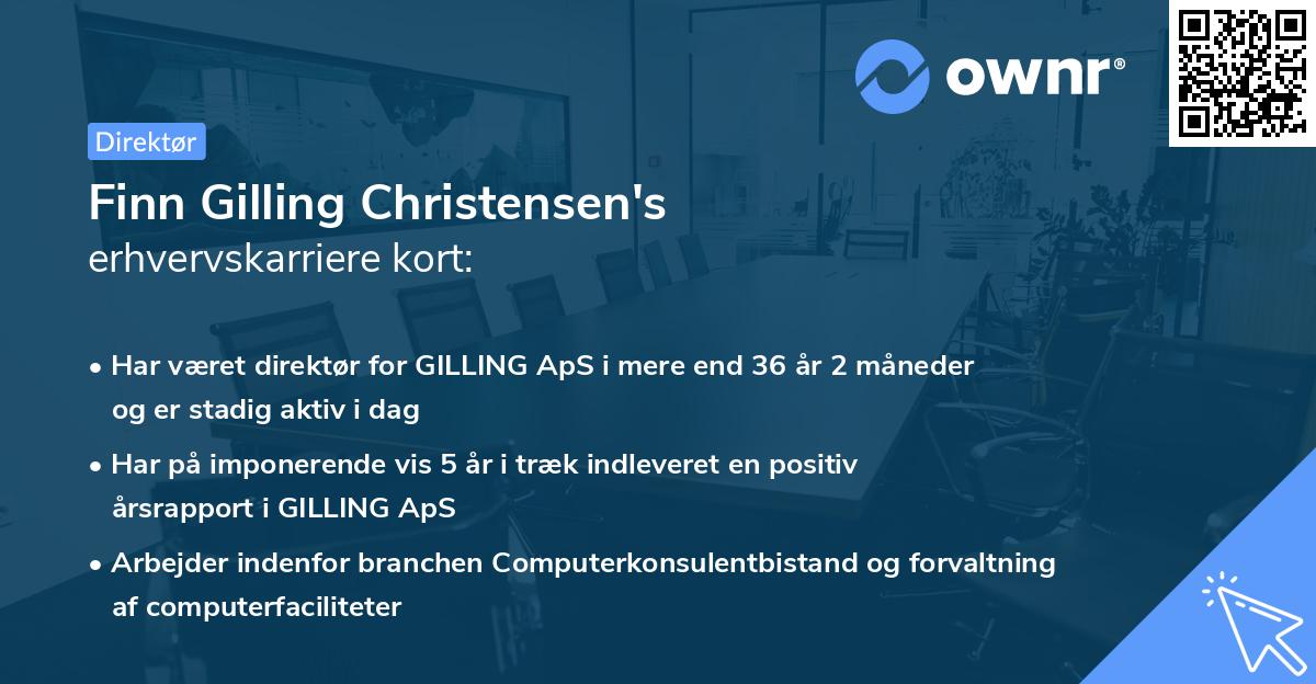 Finn Gilling Christensen's erhvervskarriere kort