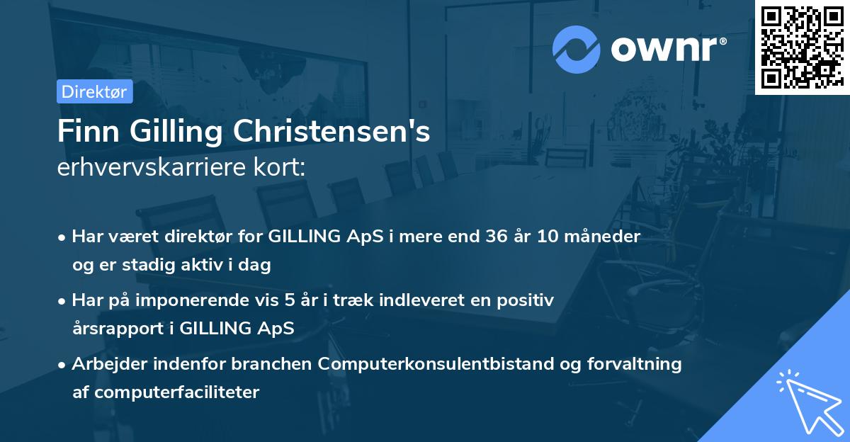 Finn Gilling Christensen's erhvervskarriere kort