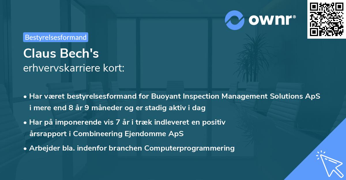Claus Bech's erhvervskarriere kort