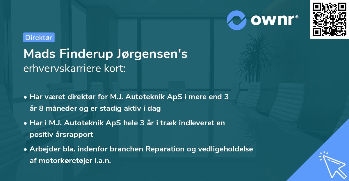 Mads Finderup Jørgensen's erhvervskarriere kort