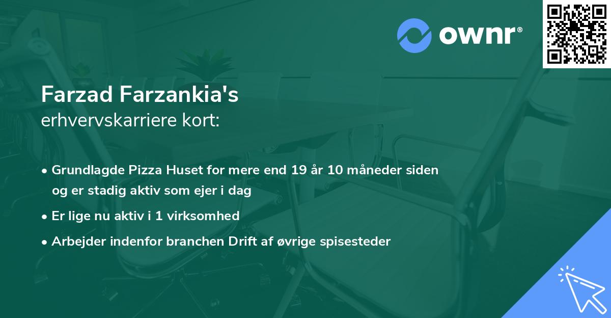 Farzad Farzankia's erhvervskarriere kort