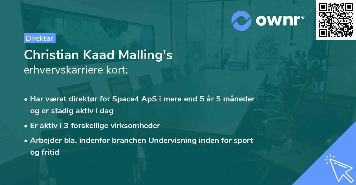 Christian Kaad Malling's erhvervskarriere kort