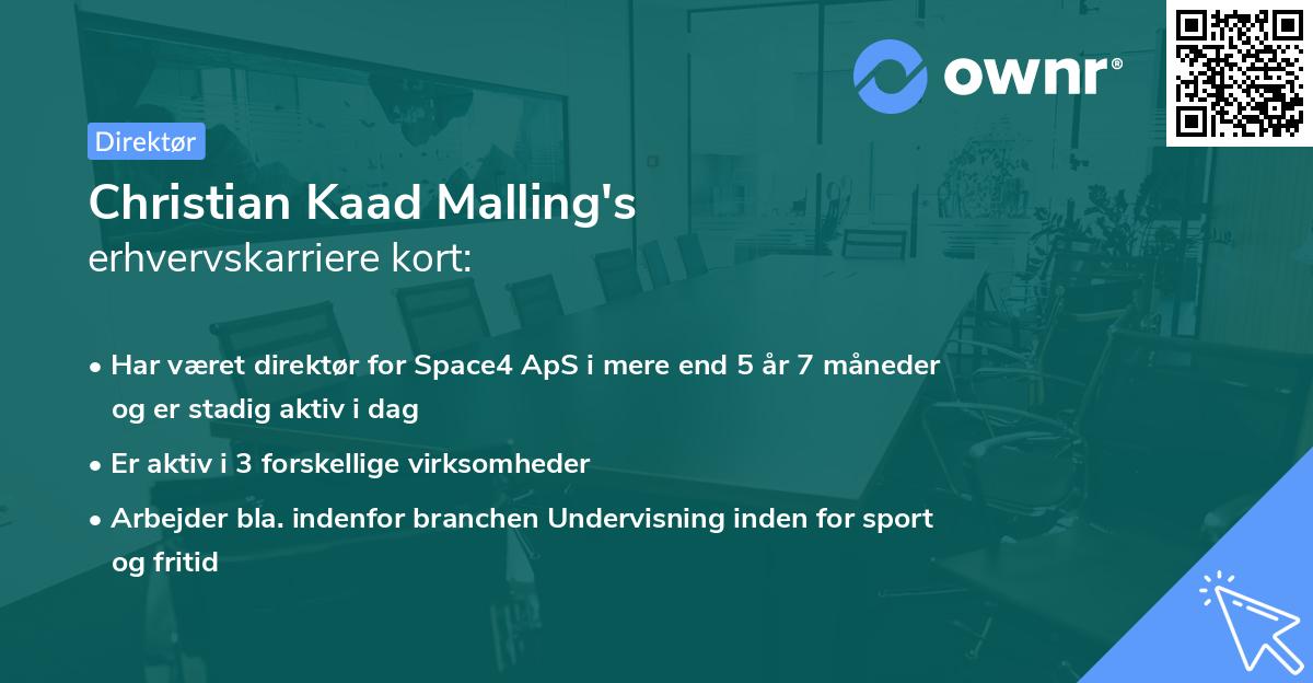 Christian Kaad Malling's erhvervskarriere kort