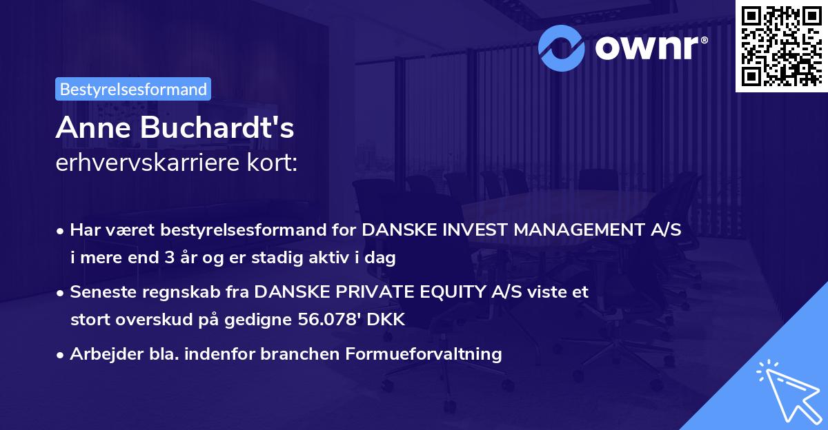 Anne Buchardt's erhvervskarriere kort