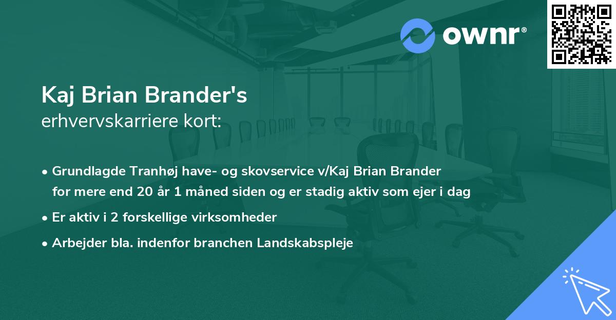 Kaj Brian Brander's erhvervskarriere kort