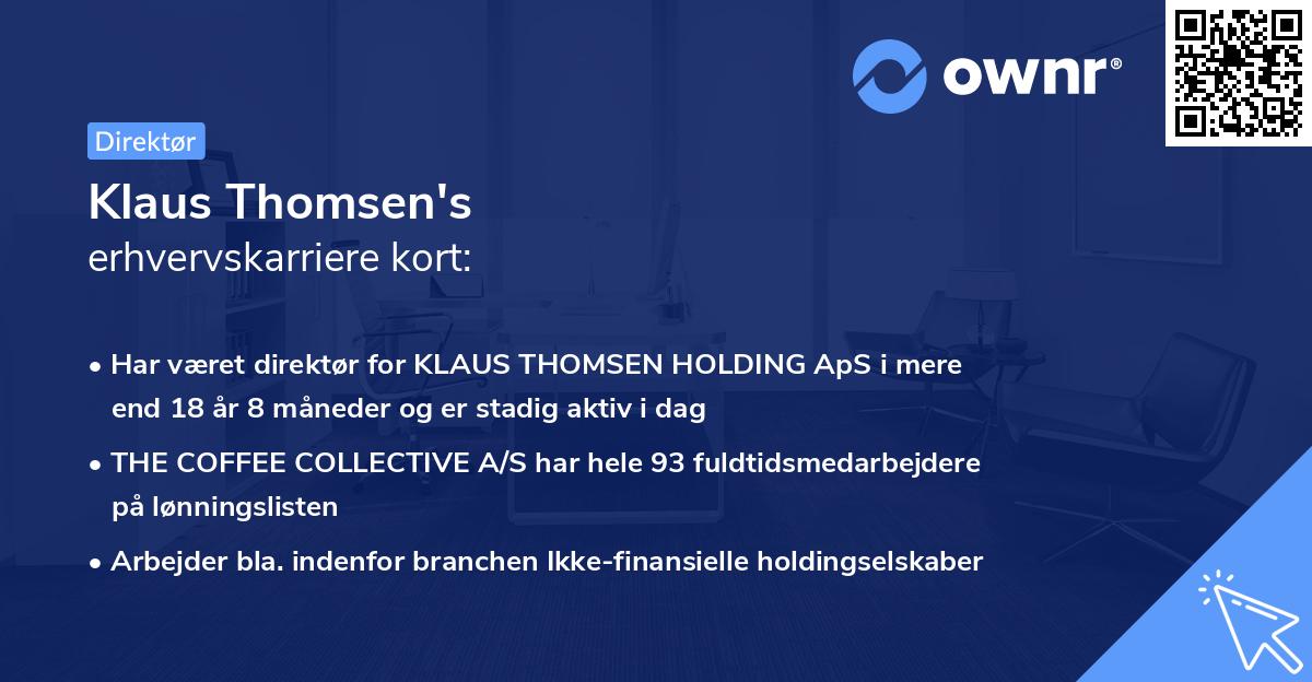 Klaus Thomsen's erhvervskarriere kort