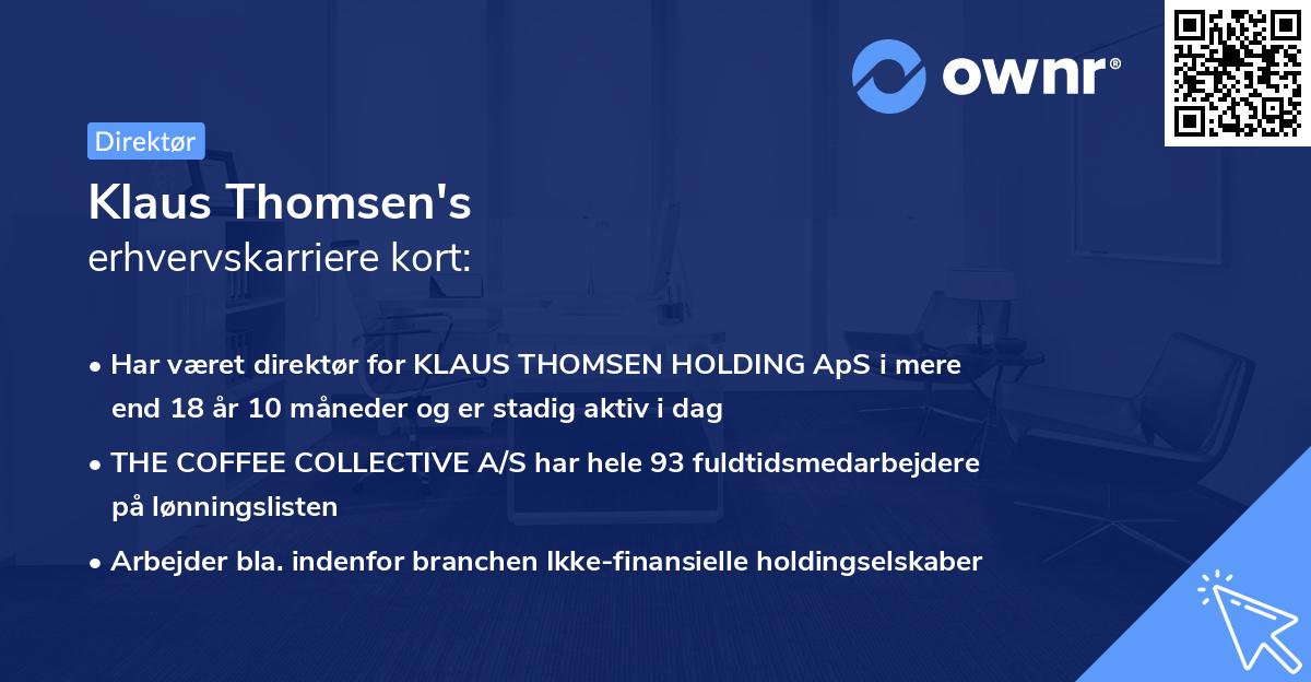 Klaus Thomsen's erhvervskarriere kort