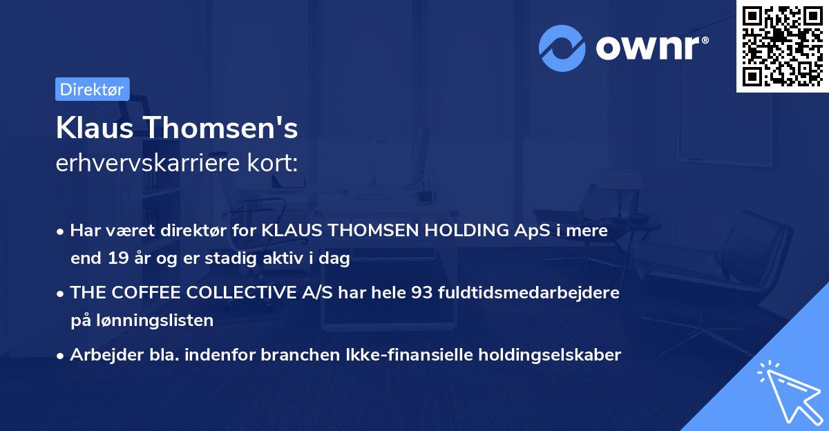 Klaus Thomsen's erhvervskarriere kort