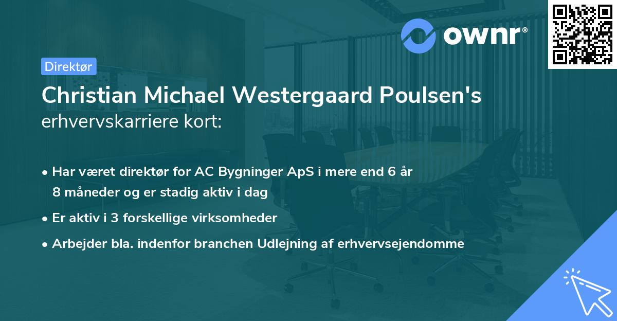 Christian Michael Westergaard Poulsen's erhvervskarriere kort