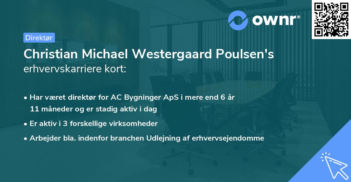 Christian Michael Westergaard Poulsen's erhvervskarriere kort