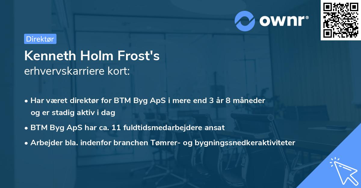 Kenneth Holm Frost's erhvervskarriere kort