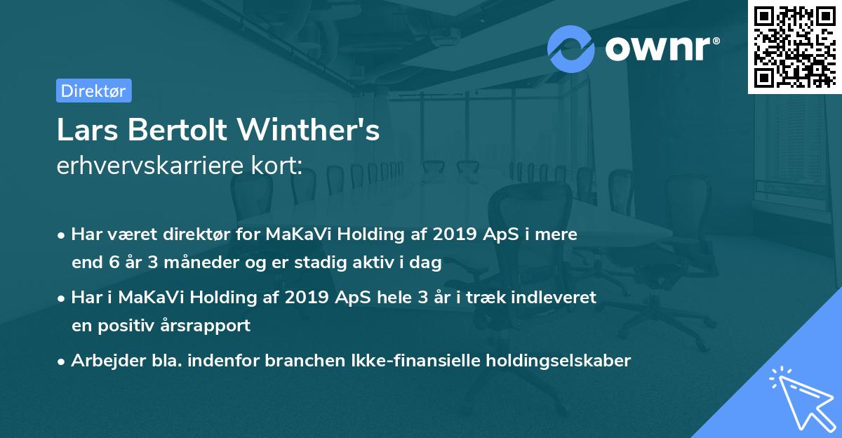 Lars Bertolt Winther's erhvervskarriere kort