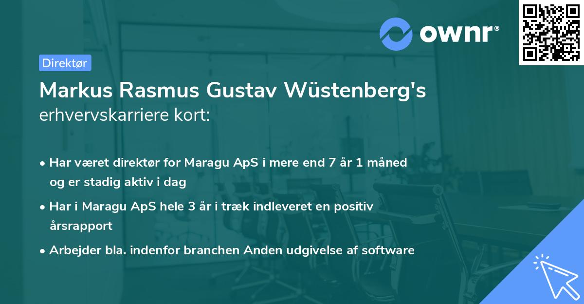 Markus Rasmus Gustav Wüstenberg's erhvervskarriere kort