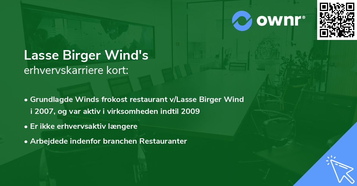 Lasse Birger Wind's erhvervskarriere kort