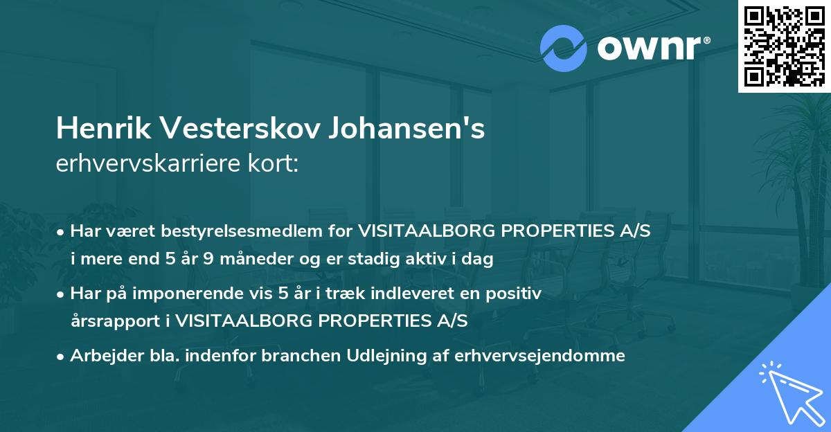 Henrik Vesterskov Johansen's erhvervskarriere kort