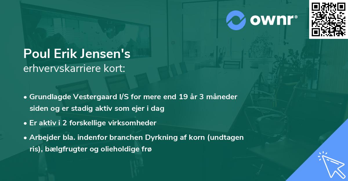 Poul Erik Jensen's erhvervskarriere kort