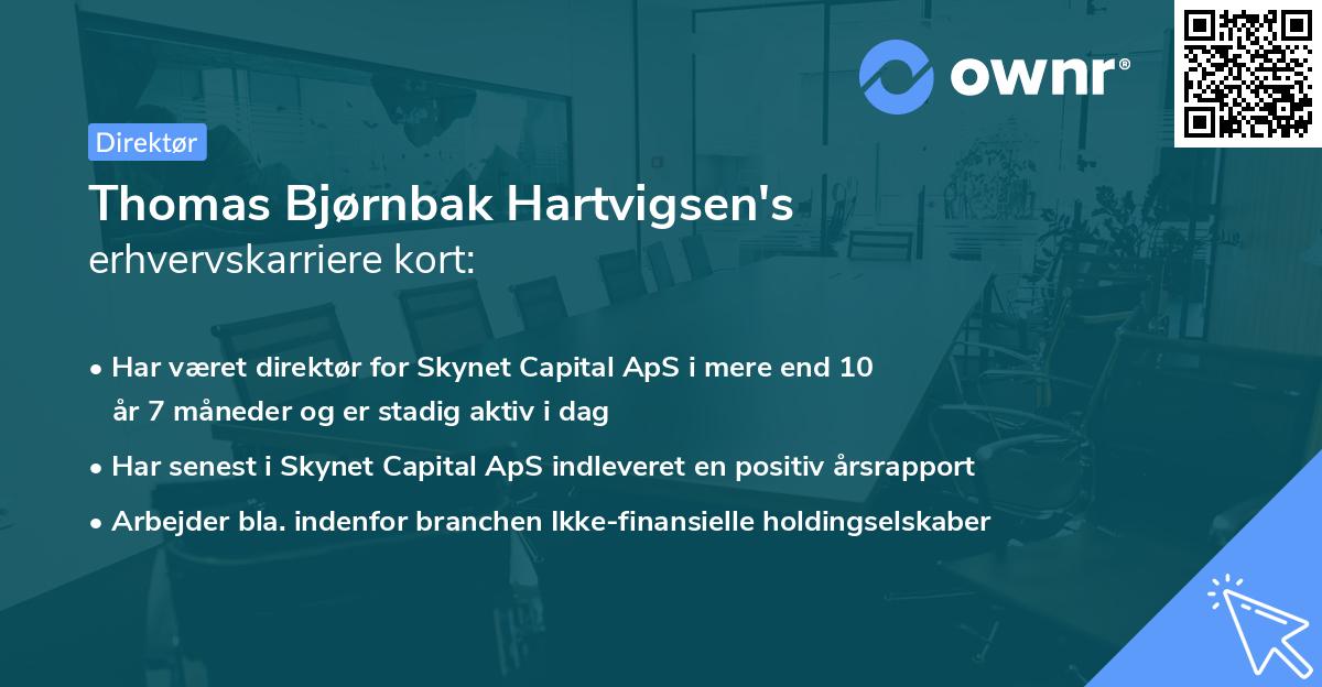 Thomas Bjørnbak Hartvigsen's erhvervskarriere kort