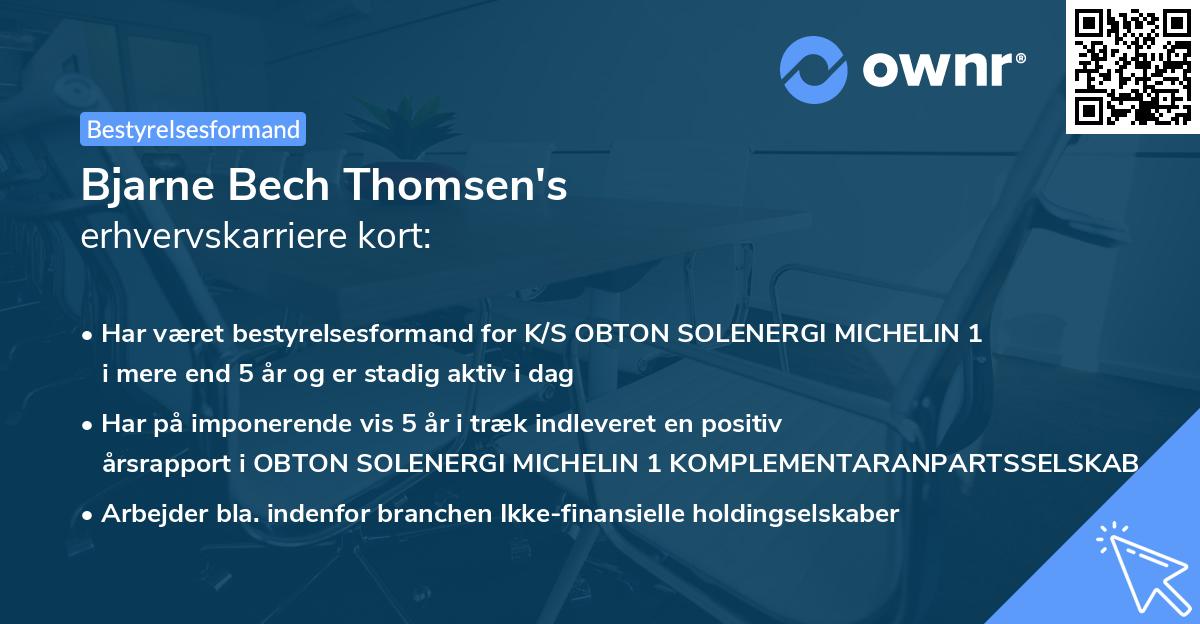 Bjarne Bech Thomsen's erhvervskarriere kort