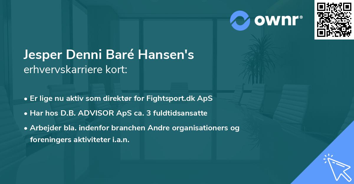 Jesper Denni Baré Hansen's erhvervskarriere kort
