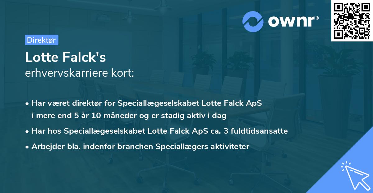 Lotte Falck's erhvervskarriere kort